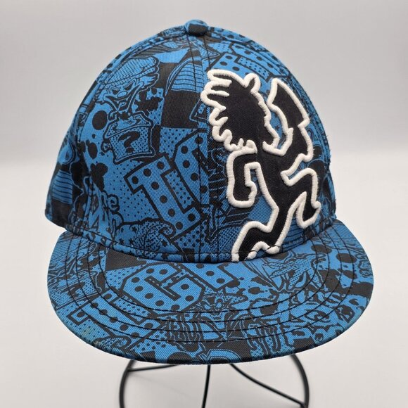 Insane Clown Posse Hat Cap Fitted Mens Small Blue Black Embroidered Hatchetman - Picture 1 of 8
